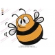 Funny Bee Embroidery Design 01